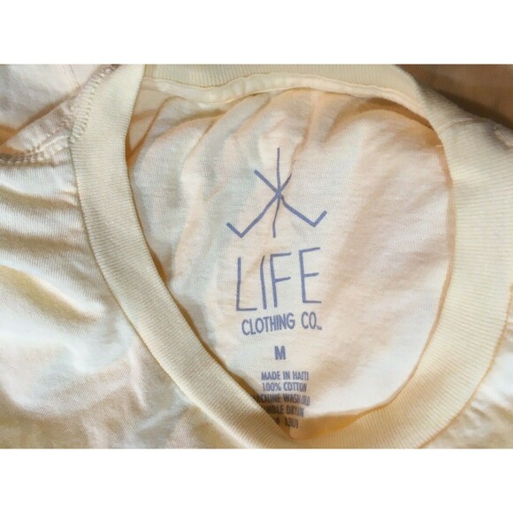Life Clothing Co womens EQUALITY T Shirt Top size Medium Yellow 100% Cotton Knit - Picture 4 of 4